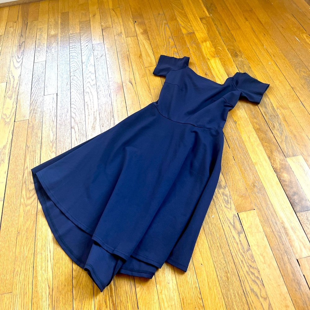 Sarin Matthews Navy Slick Dress